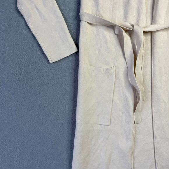 Aritzia Babaton Women's Ty Cream Long Open-Front Tie Cardigan Pockets - XS - Picture 4 of 9